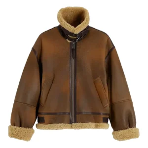 Gigi Hadid Inspired Brown Aviator Jacket