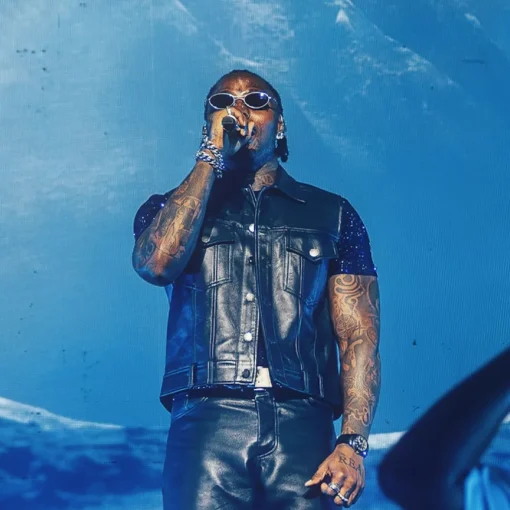 God We Trust Tour Asake Leather Vest