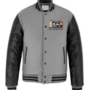 Spooky Labubu Varsity Jacket front view