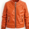 Jack O Lantern Halloween Leather Jacket detailed design