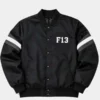 F13 Jason Voorhees Black Bomber Jacket front view