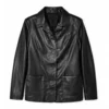 Kristen Johnston Leanne S02 Black Leather Blazer Front View