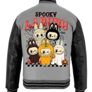Spooky Labubu Varsity Jacket back design