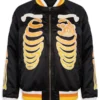 Mickey Mouse Skeleton Varsity Jacket front view