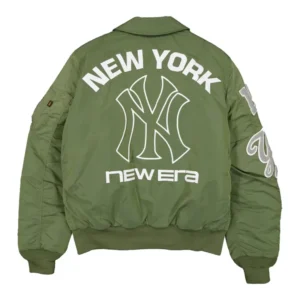 Green Yankees Flight Jacket for Casual Streetwear