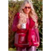 Saffron Lempriere Red Fur Vest front view