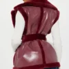 Saffron Lempriere Red Fur Vest back view