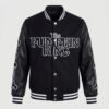 The Pumpkin King Black Varsity Jacket with Halloween Graphics