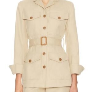 Erica Wark Military Inspired Beige Suit Jacket