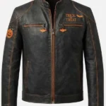 Halloween Trick or Treat Cafe Racer Leather Jacket