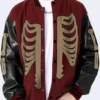 Skeleton Baseball Varsity Jacket front view