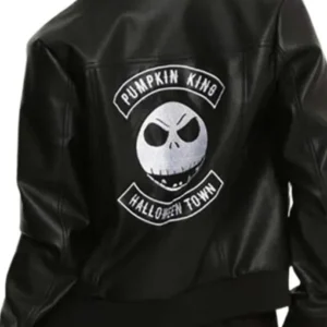 The Nightmare Before Christmas Jack Skellington Black Bomber Jacket front view