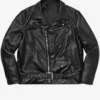 Halloween Supreme Painted Perfecto Black Leather Jacket front view