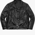 Halloween Supreme Painted Perfecto Black Leather Jacket