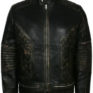 Motorcycle Skull Ride Leather Jacket back view