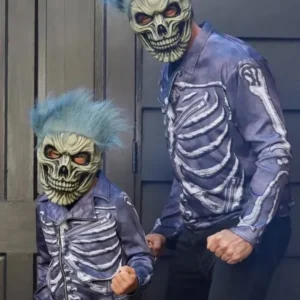 Cool Skeleton Leather Jacket back view