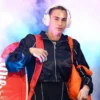Aryna Sabalenka 2026 US Open Black Cropped Jacket side view with white piping