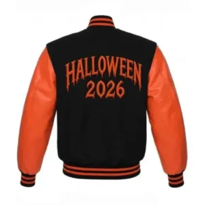Haunted and Hype Spookster Spookster Wool Varsity Jacket back view