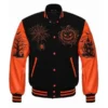 Haunted and Hype Spookster Wool Varsity Jacket front view